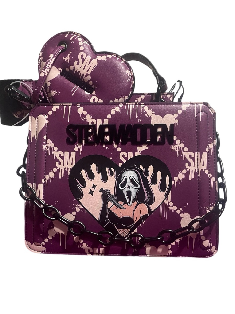 RARE Steve Madden BEVELYN Halloween Edition Hearts Bag - Custom Painted Scream